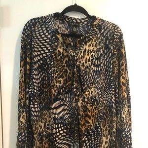 Brown and navy tunic, excellent condition